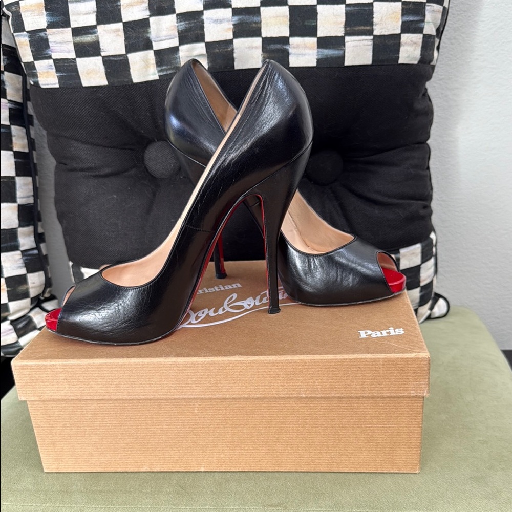 Christian Louboutin Black and Red Stiletto Heels